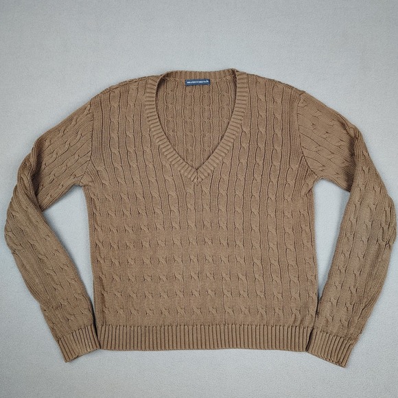 Brandy Melville Cable Knit Sweater Women OS (Medium) Brown Preppy Academia - Picture 3 of 10